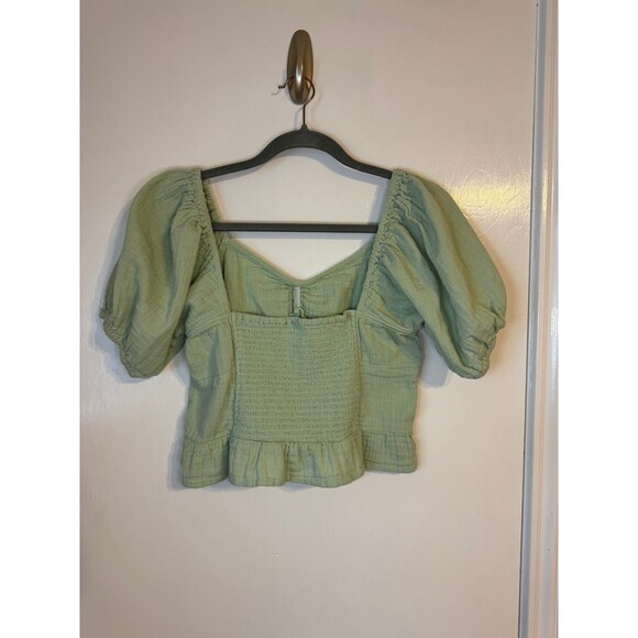 Roxy Life Mirage Puff Sleeve Top 🧚✨ Mint Green Size M , pre-owned / No Flaws - Picture 9 of 12
